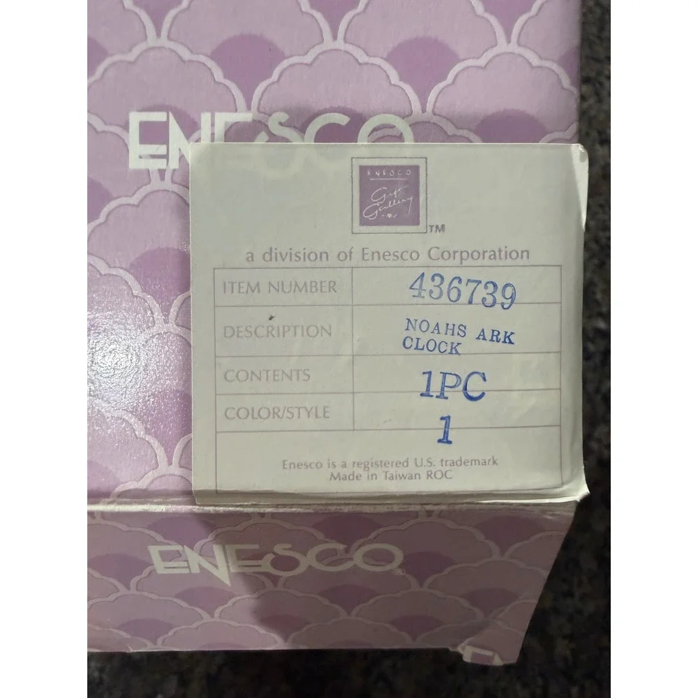 Enesco Noahs Ark Clock Vintage Resin Nursery Wall Tabletop Decor 436739